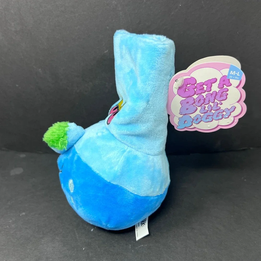 Bark Box Get a Bong Lil Doggy‎ 420 Toy M/L Plush Squeak Spiky Ball Crinkle New